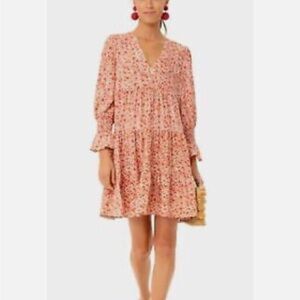 TUCKERNUTS POMANDER PLACE SAVANNAH Floral Kenzo Tiered Mini Dress S